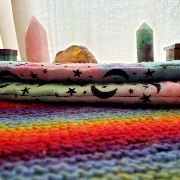 Organic hemp witchy Moon and Star side tie skirt - Picture 3 of 4